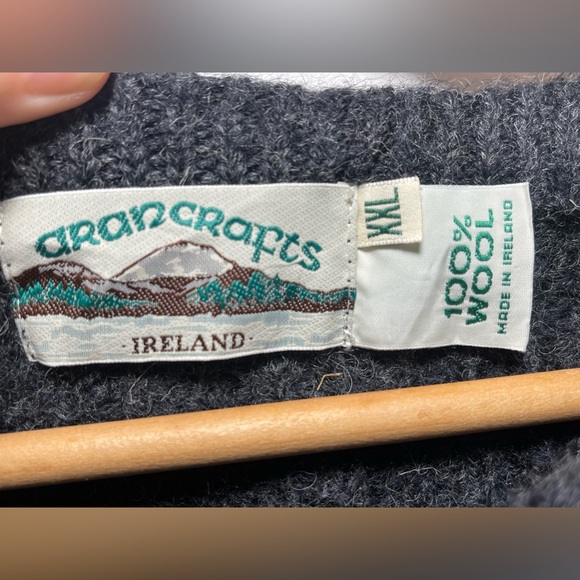 Arancrafts Ireland 100% Wool Crew Neck Sweater Grey Size XXL - Unisex jumper - Picture 2 of 10